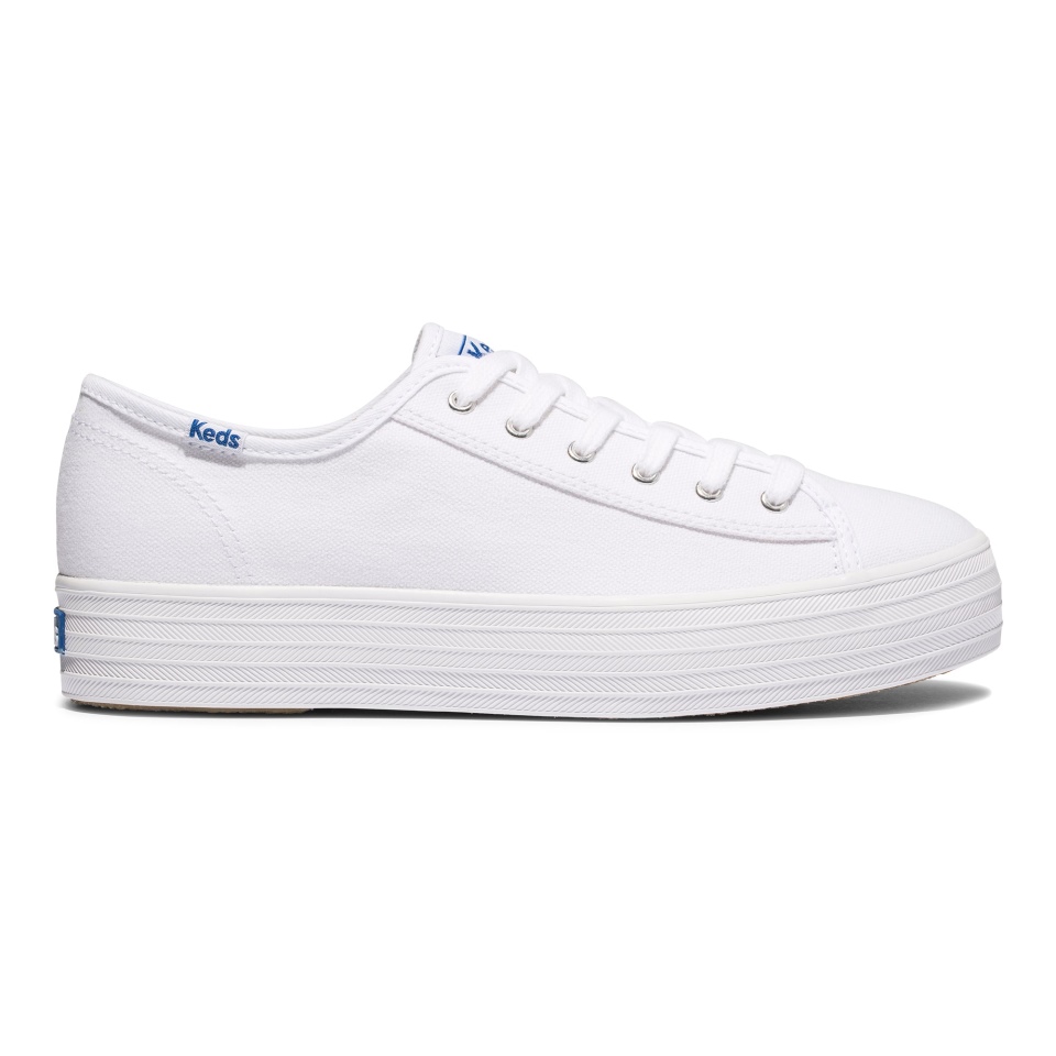 Façanha De Chute Triplo Feminino Keds Algodão Orgânico Branco