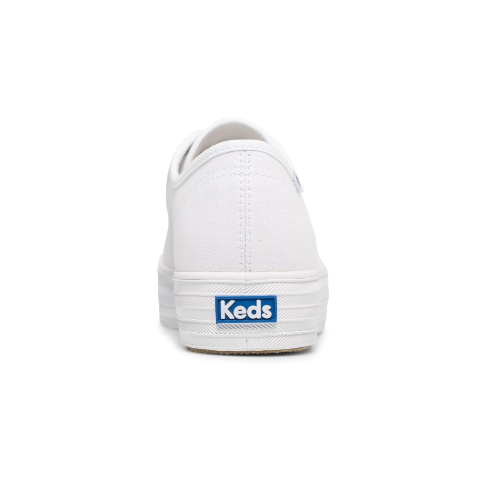 Façanha De Chute Triplo Feminino Keds Algodão Orgânico Branco