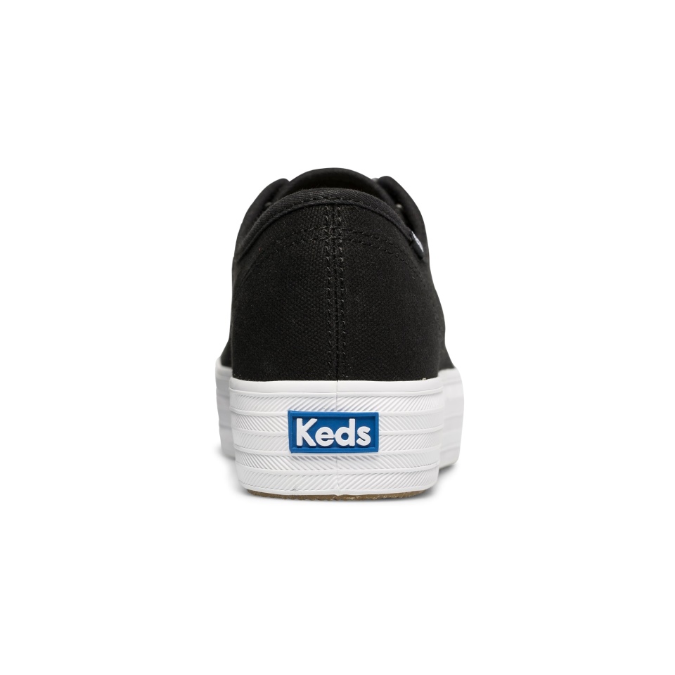 Façanha De Chute Triplo Feminino Keds Algodão Orgânico Preto