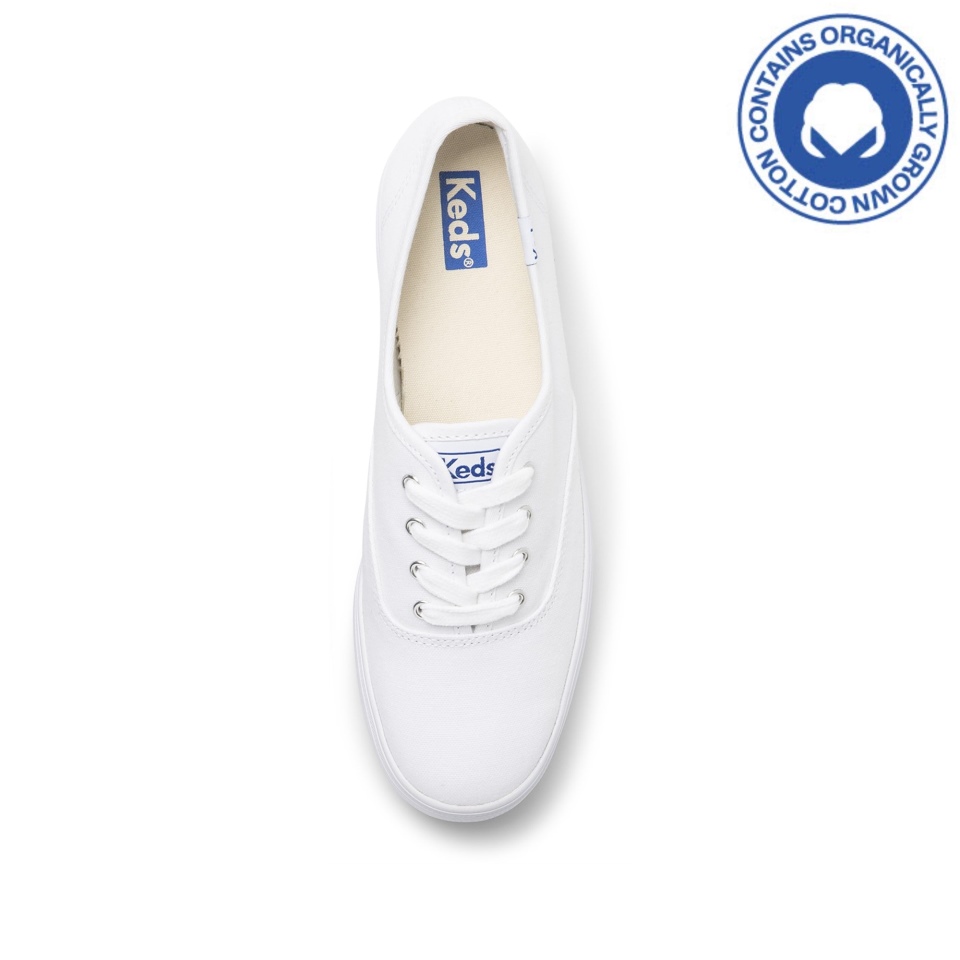 Feito Triplo Feminino Keds Algodão Orgânico Branco
