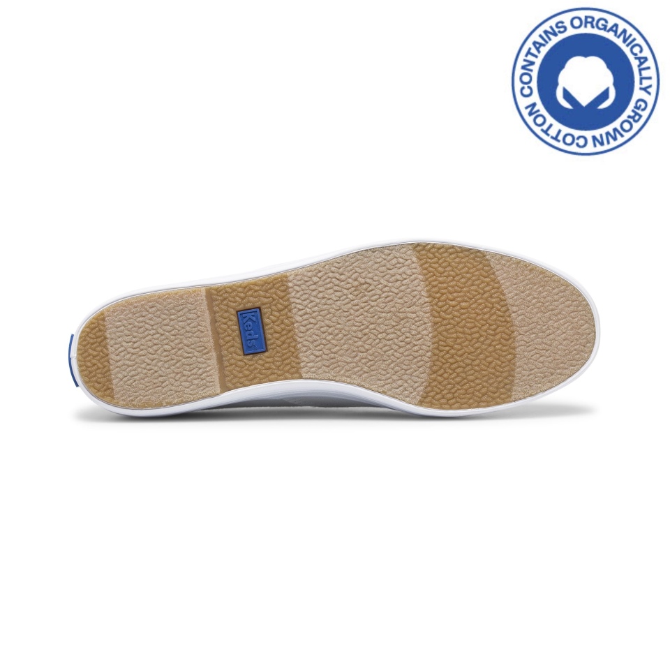 Feito Triplo Feminino Keds Algodão Orgânico Branco