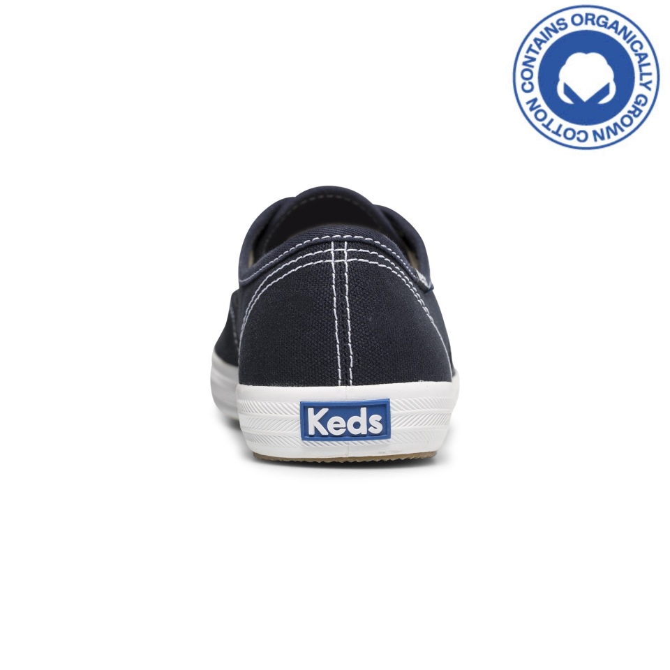 Keds Campeão Feminino De Lona De Algodão Orgânico Marinho
