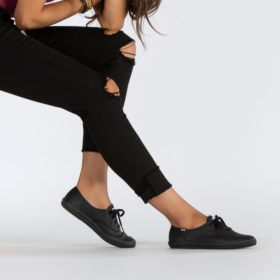 Keds Campeão Feminino Originals Couro Preto