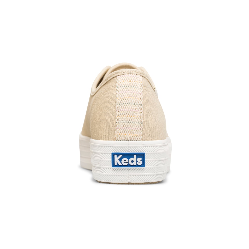 Keds Feminino Chute Triplo Lona Metálica Dourada