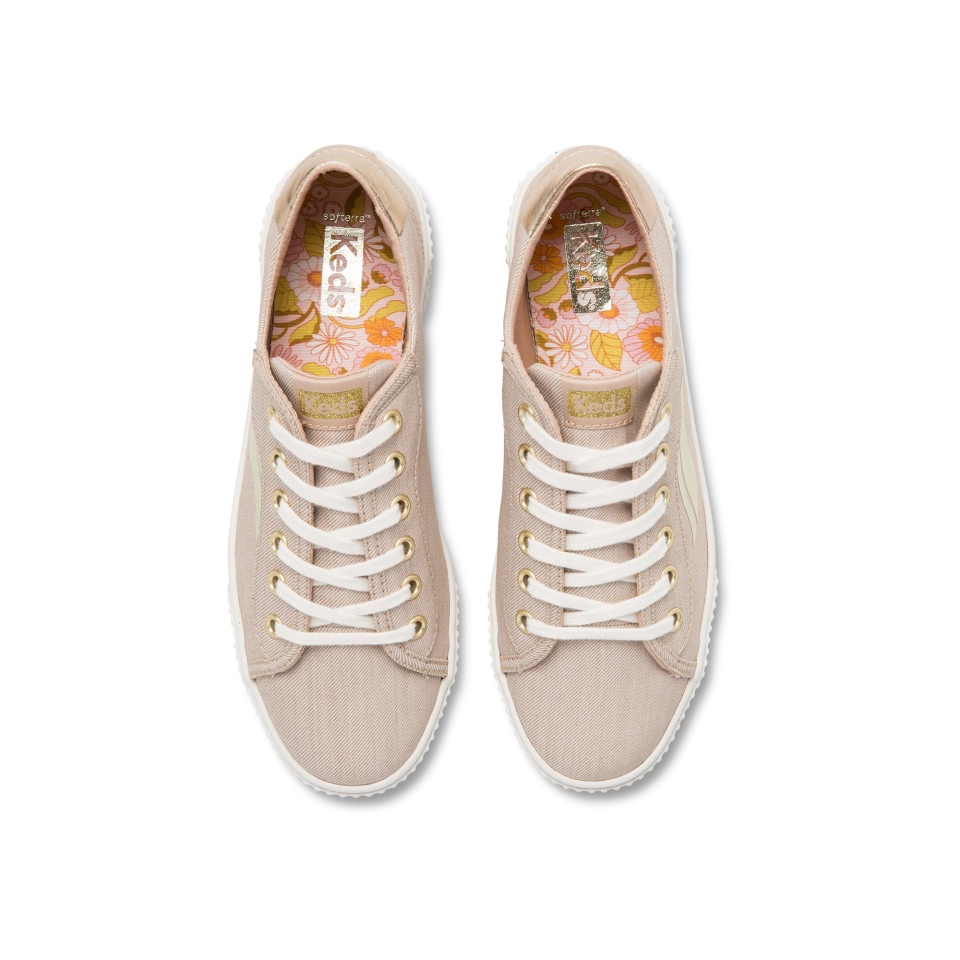 Keds Feminino Crew Kick Alto Soft Sarja Taupe