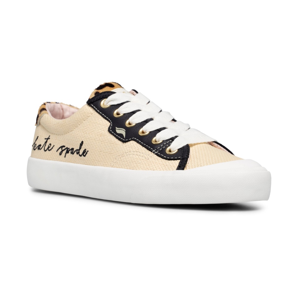 Keds Feminino Keds X Kate Spade Nova York Crew Kick Couro Ráfia Preto-tan