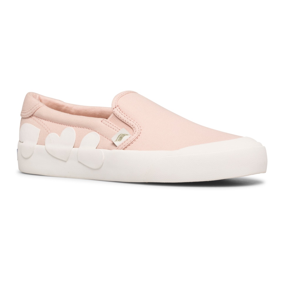 Keds Feminino Keds X Kate Spade Nova York Crew Kick Slip On Heart Applique Pink