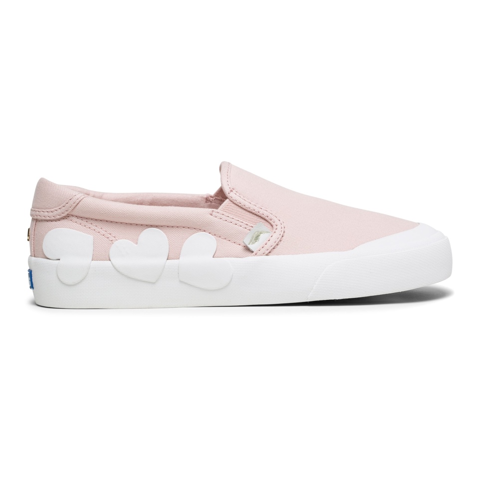 Keds Feminino Keds X Kate Spade Nova York Crew Kick Slip On Heart Applique Pink