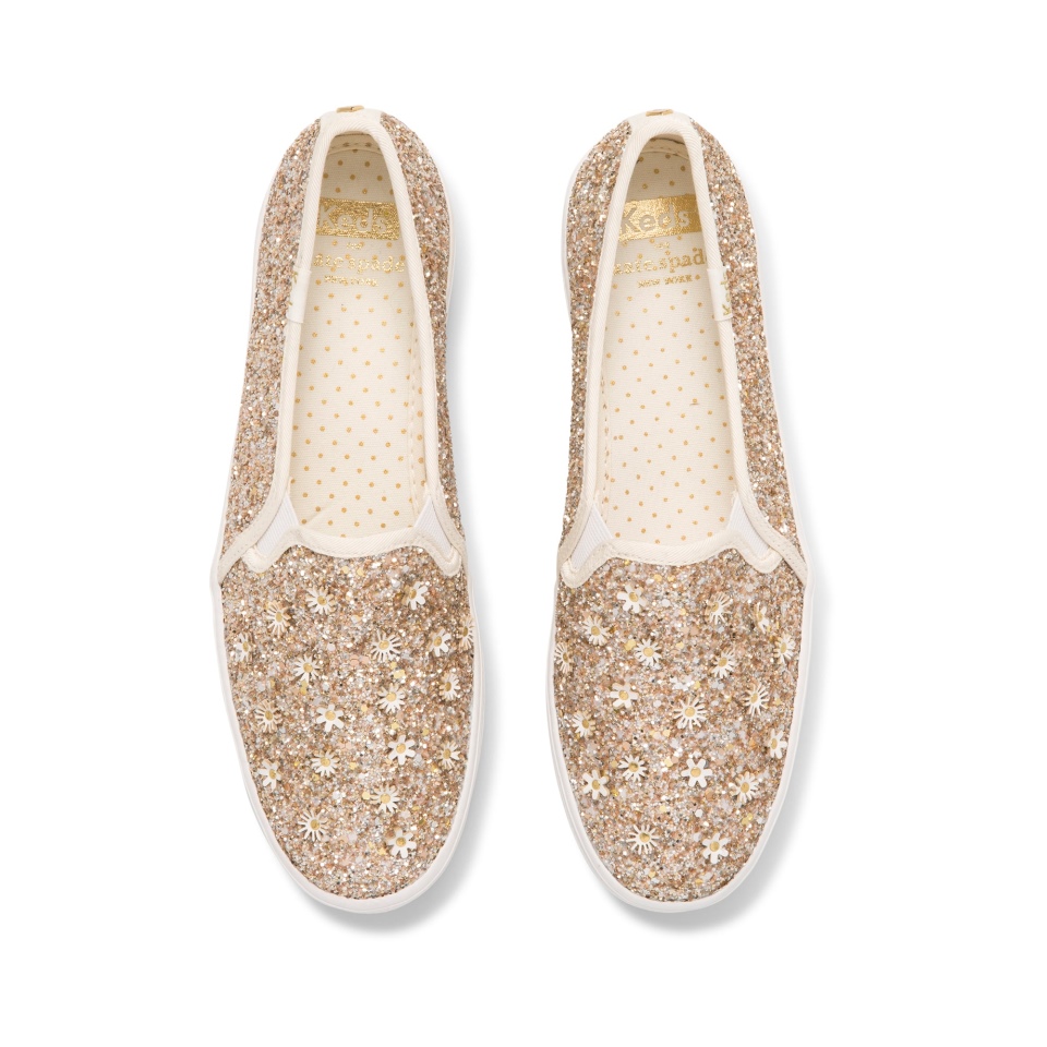 Keds Feminino Keds X Kate Spade Nova York Triple Decker Glitter Flores Metálicas