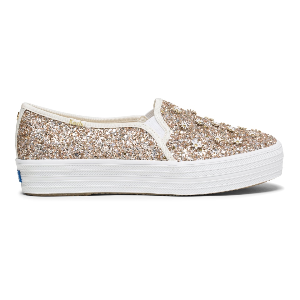 Keds Feminino Keds X Kate Spade Nova York Triple Decker Glitter Flores Metálicas