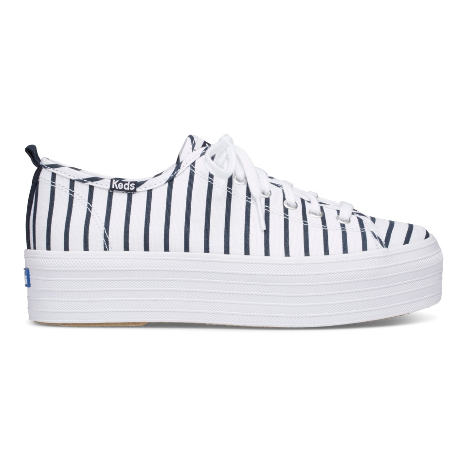 Keds Feminino Triple Up Breton Listras Branco-marinho