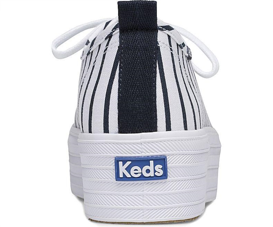 Keds Feminino Triple Up Breton Listras Branco-marinho