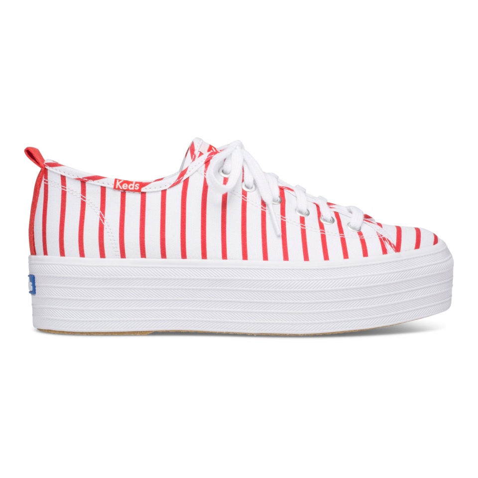 Keds Feminino Triple Up Breton Listras Branco-marinho