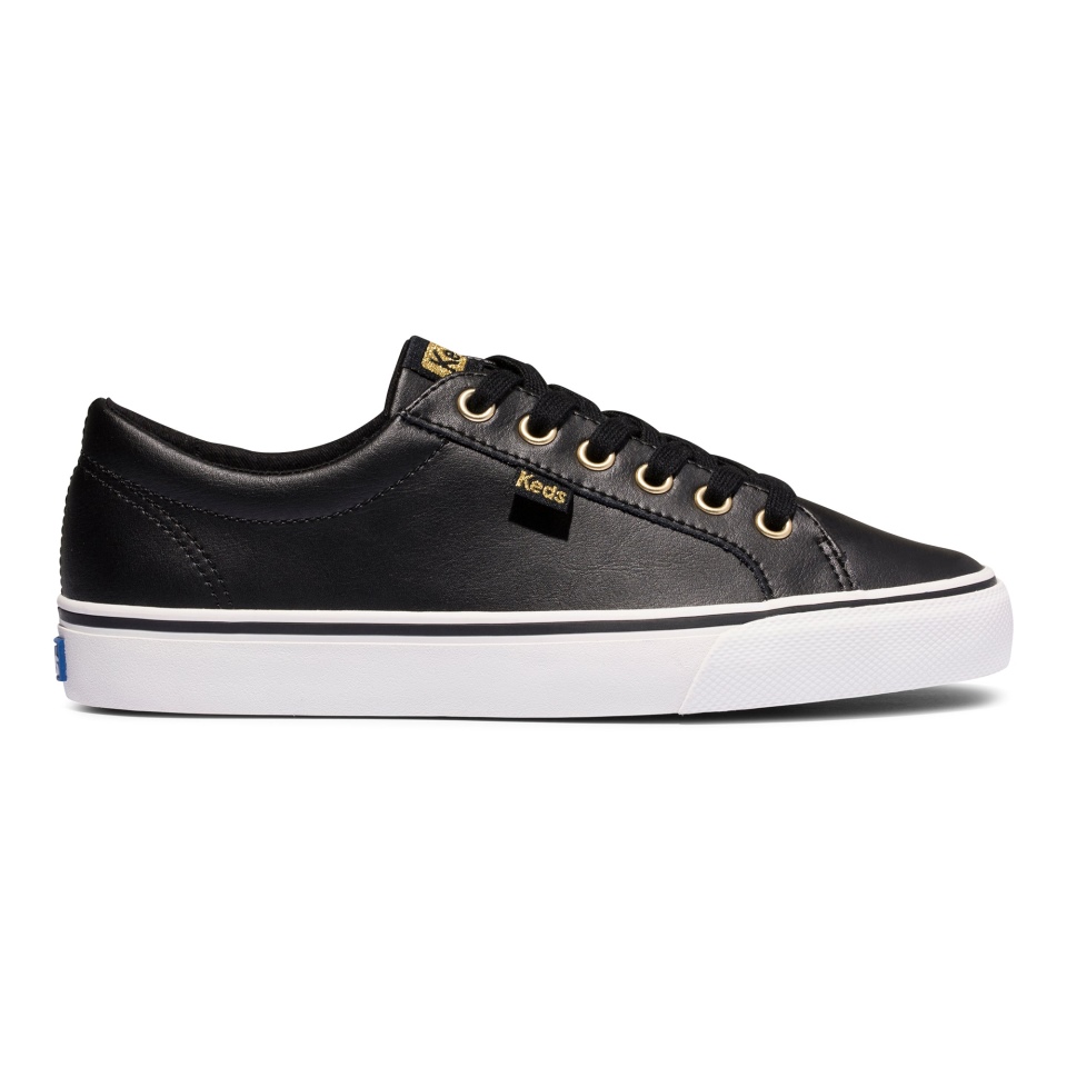 Keds Salto Salto Feminino Couro Preto-ouro