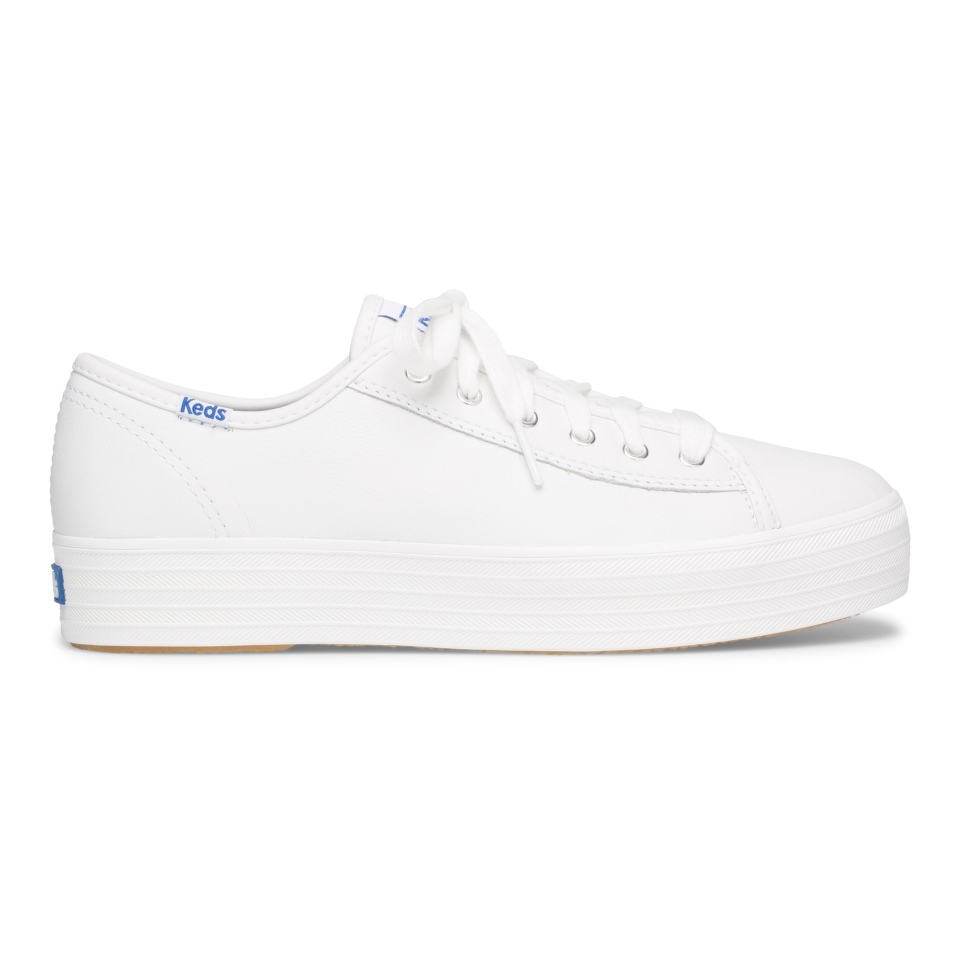 Keds Triple Kick Feminino Em Couro Branco