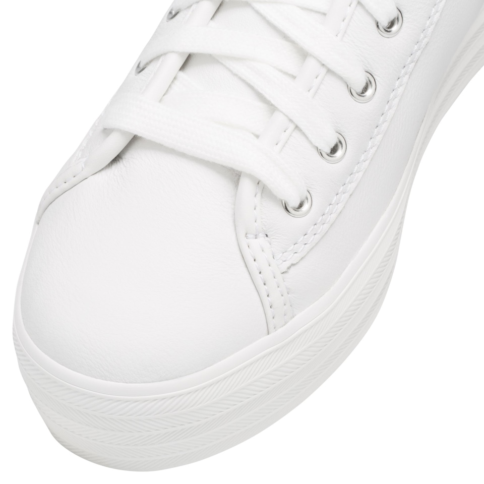 Keds Triple Kick Feminino Em Couro Branco