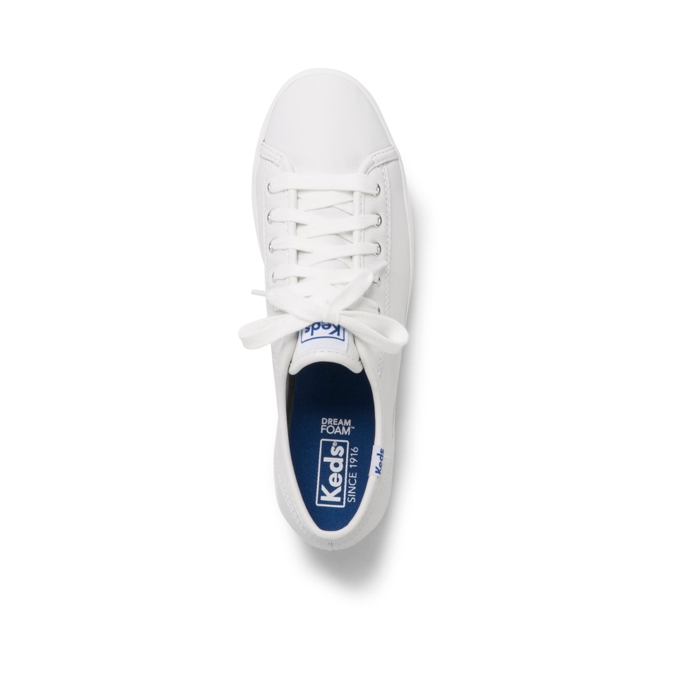 Keds Triple Kick Feminino Em Couro Branco