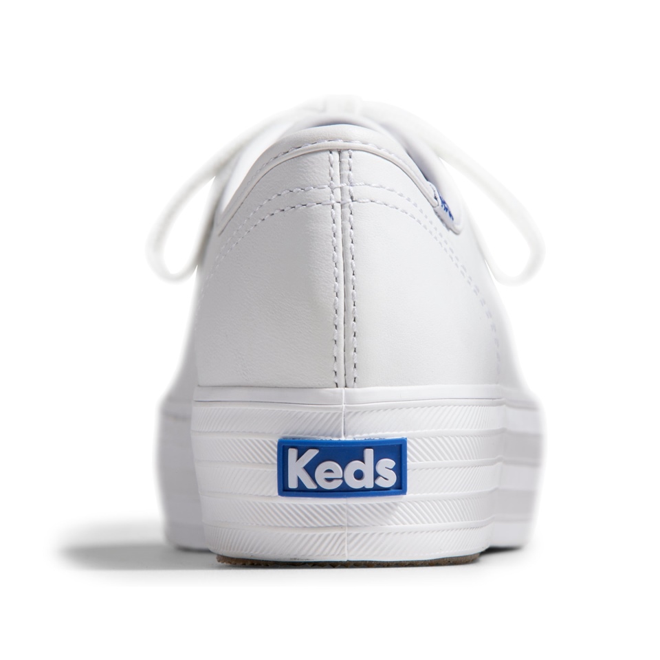 Keds Triple Kick Feminino Em Couro Branco