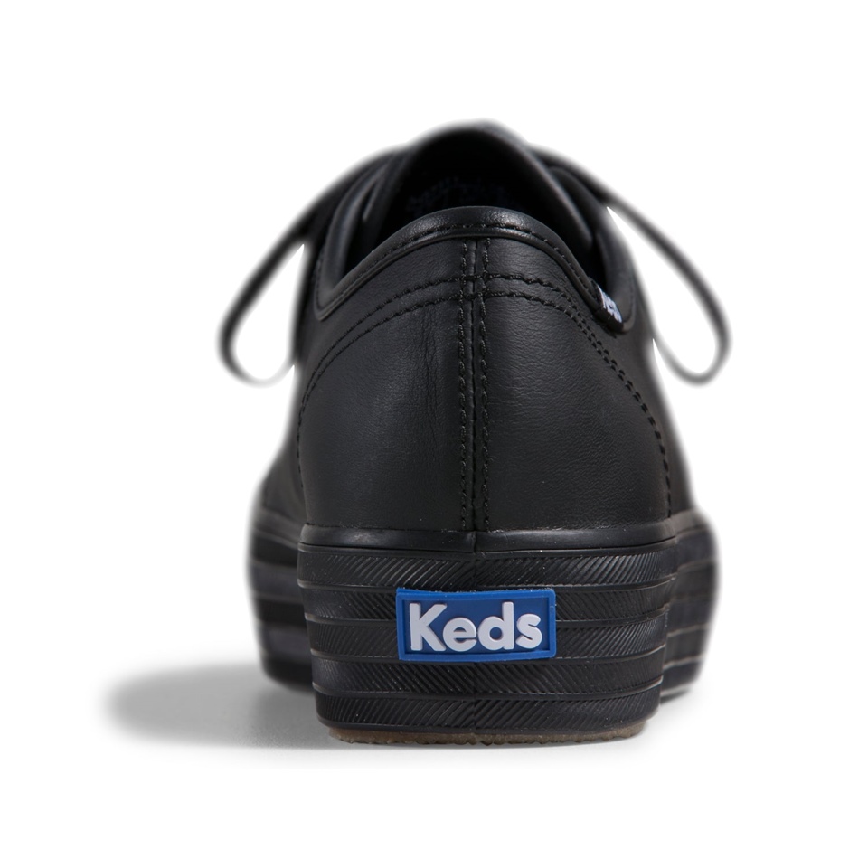 Keds Triple Kick Feminino Em Couro Preto