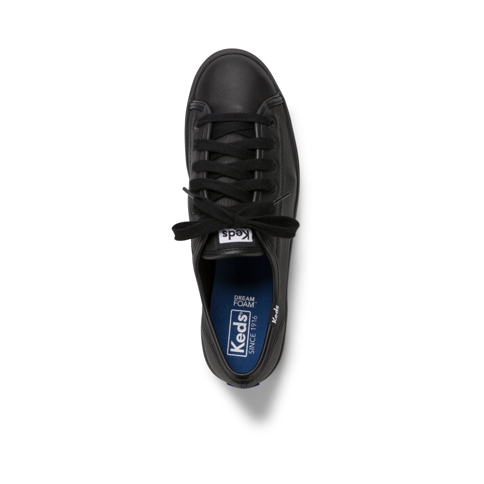 Keds Triple Kick Feminino Em Couro Preto