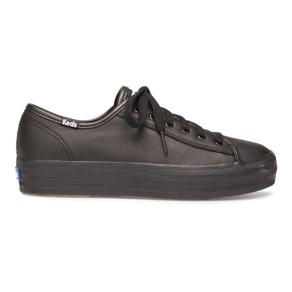 Keds Triple Kick Feminino Em Couro Preto