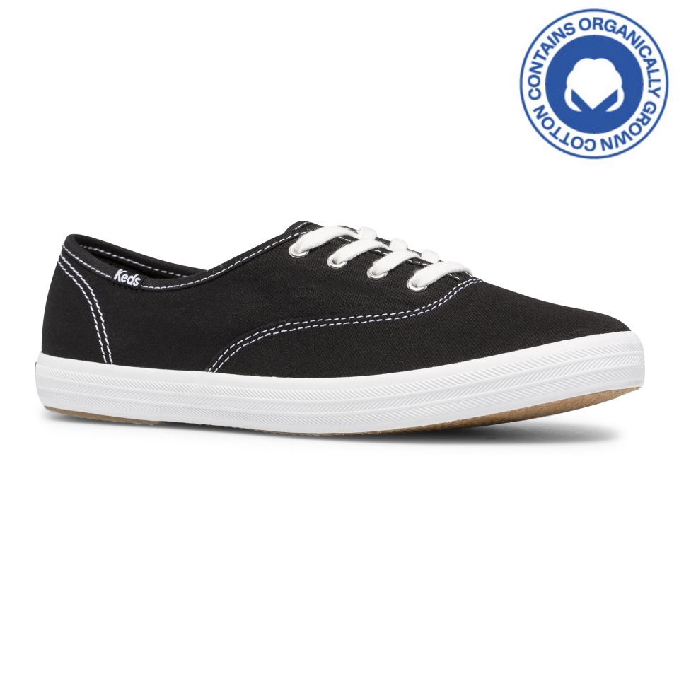 Keds Women\s Champion Algodão Orgânico Lona Preta