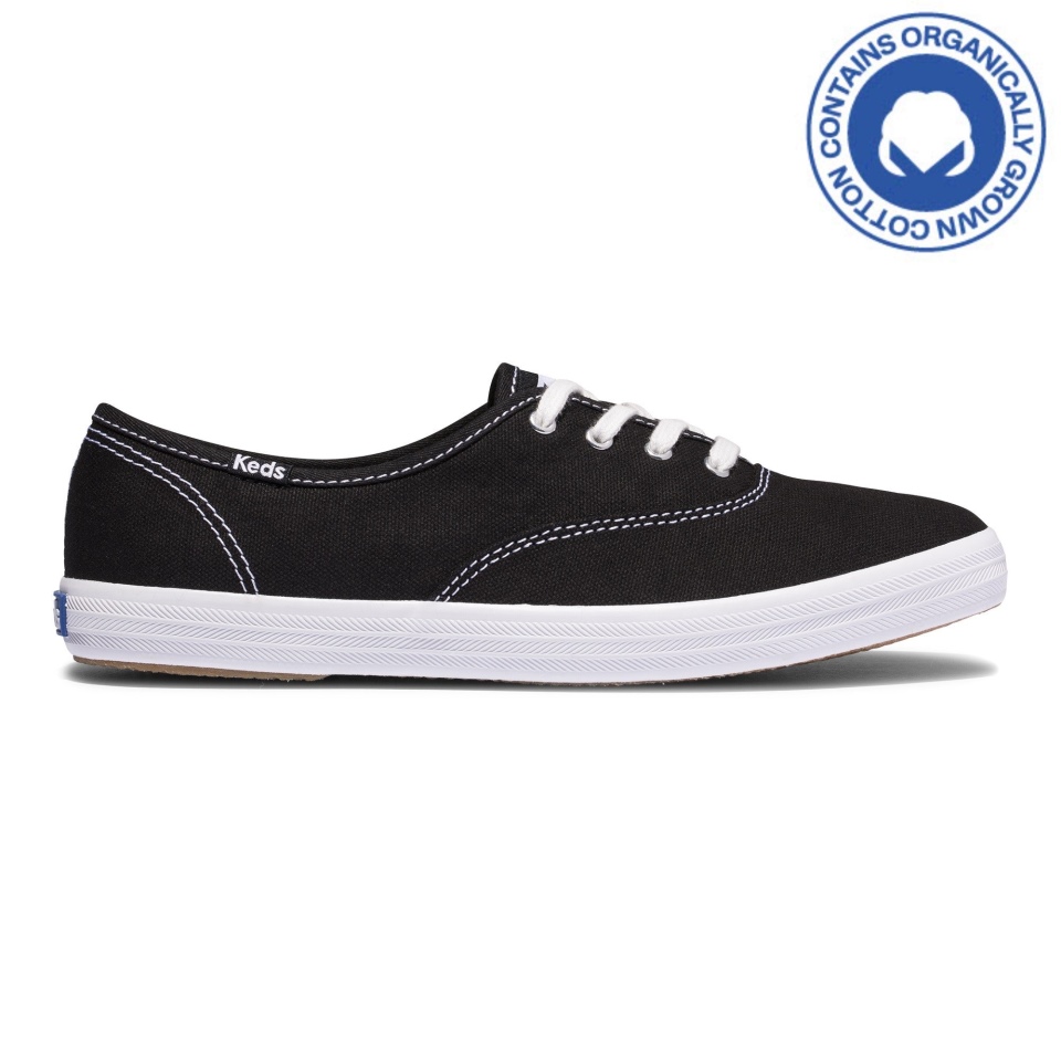 Keds Women\s Champion Algodão Orgânico Lona Preta