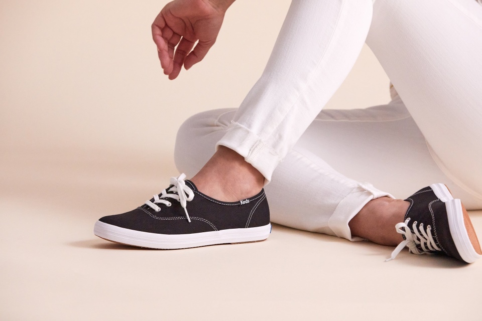 Keds Women\s Champion Algodão Orgânico Lona Preta