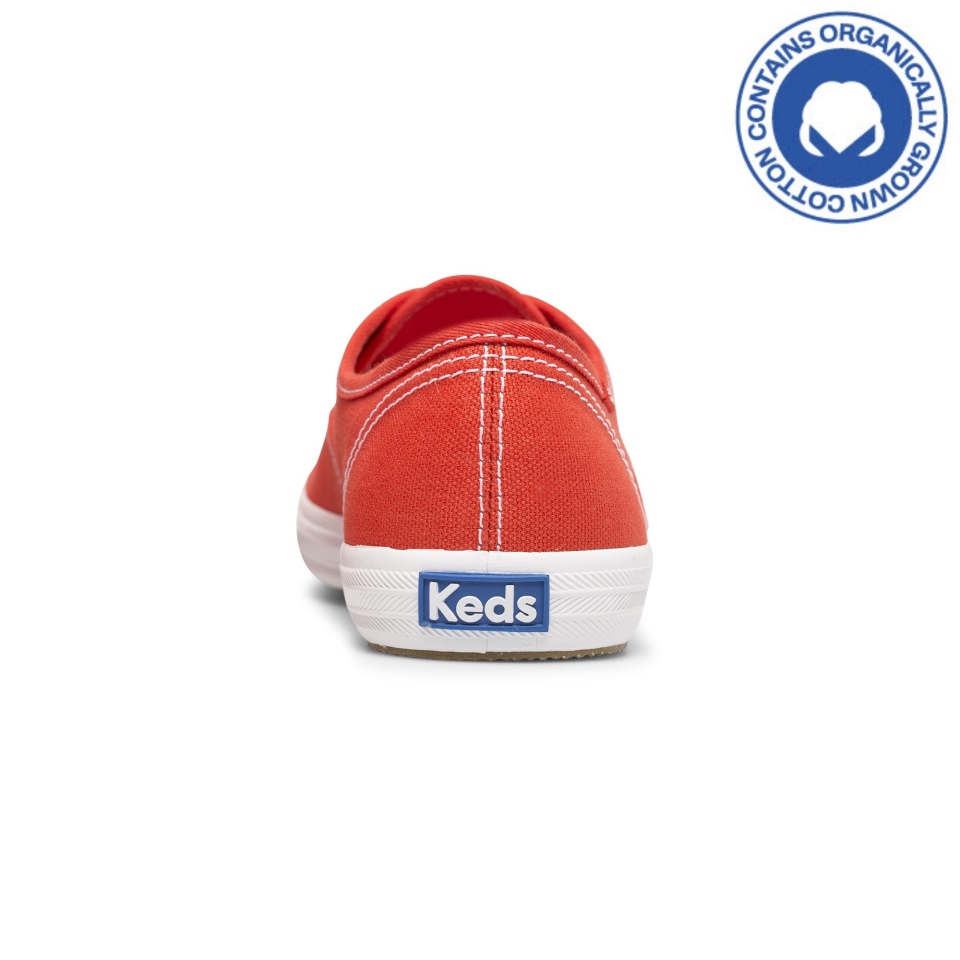 Keds Women\s Champion Algodão Orgânico Lona Vermelha