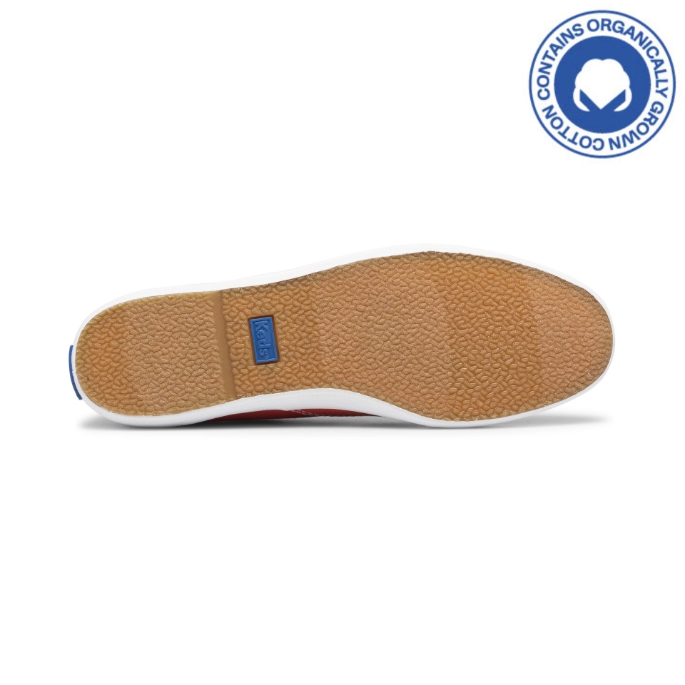 Keds Women\s Champion Algodão Orgânico Lona Vermelha