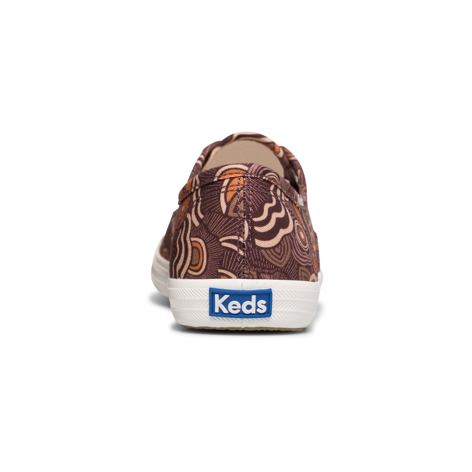 Keds Women\s Champion Algodão Orgânico Ondulado Floral Bordô
