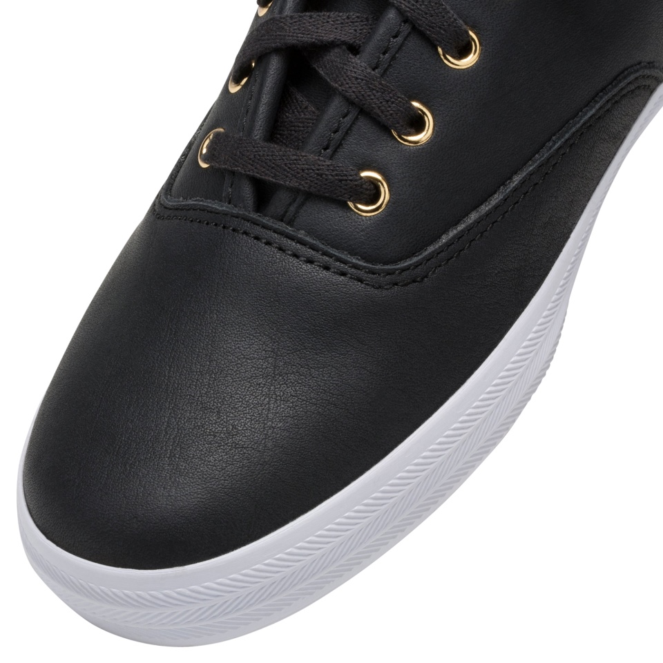 Keds Women\s Champion Luxe Leather II Black