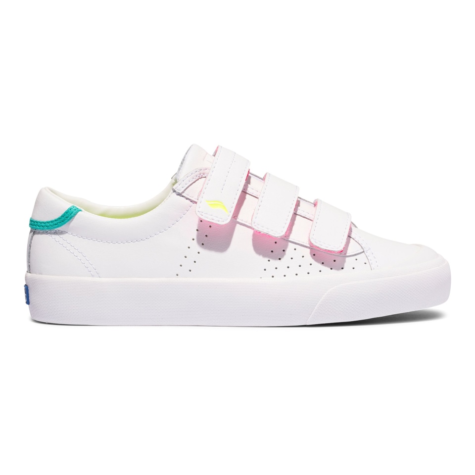 Keds Women\s Crew Kick 75 V Couro Branco-azulado