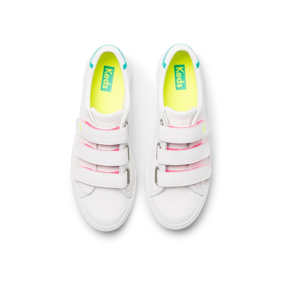 Keds Women\s Crew Kick 75 V Couro Branco-azulado