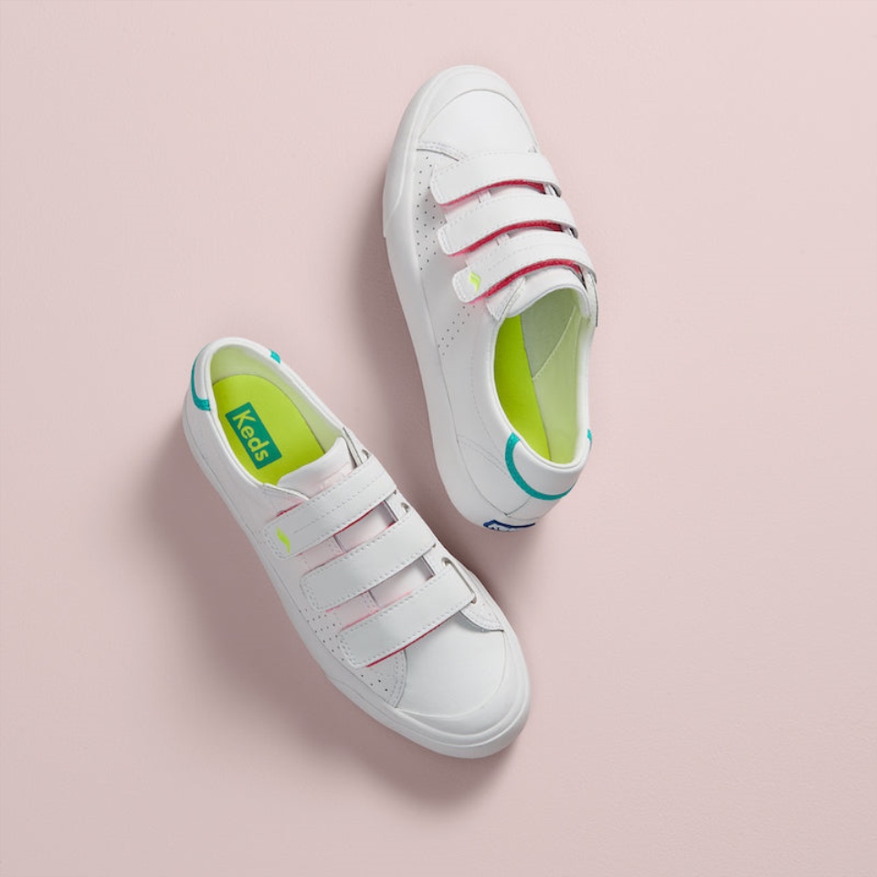 Keds Women\s Crew Kick 75 V Couro Branco-azulado