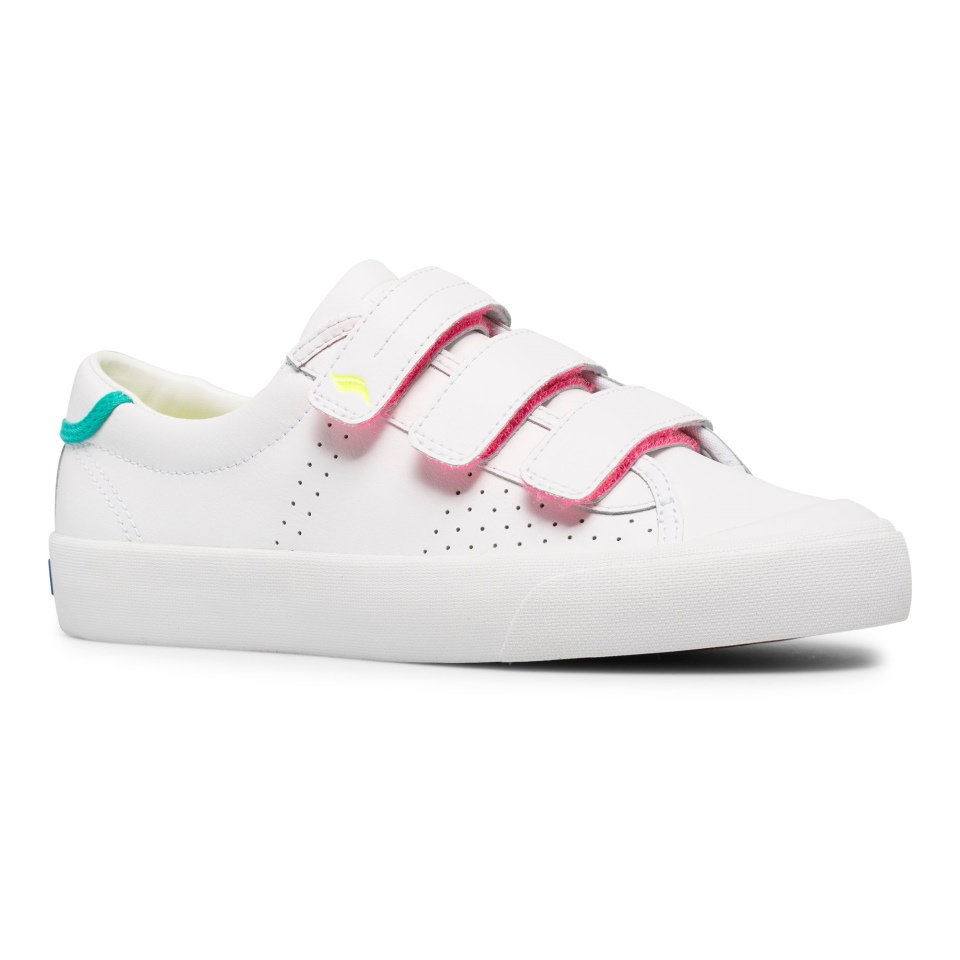 Keds Women\s Crew Kick 75 V Couro Branco-azulado